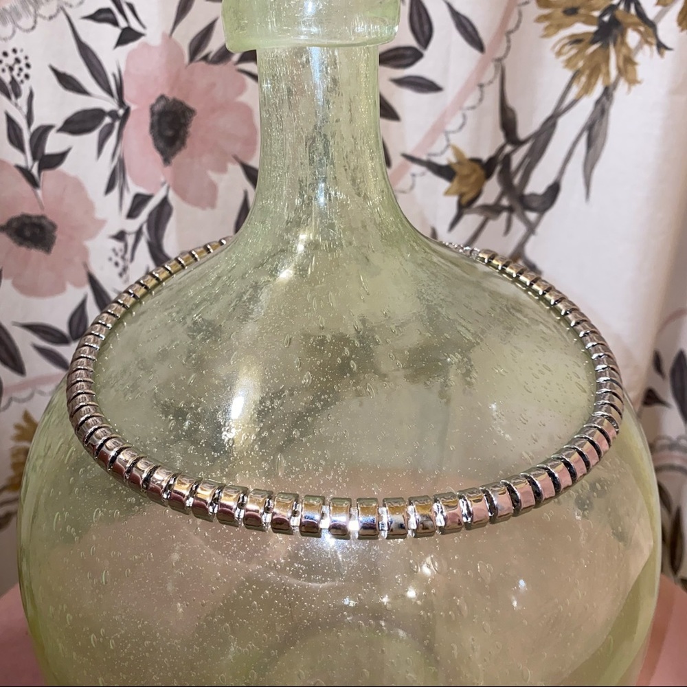 Silver toned semi circle segmented snake necklace